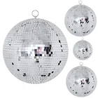 Светоотражающий вращающийся стеклянный зеркальный шар для дискотеки 10152025 см