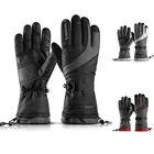 Мужские лыжные перчатки, флисовые перчатки для сноуборда, мотоциклетные Зимние перчатки для верховой езды с карточкой для снега, ветрозащитные водонепроницаемые перчатки