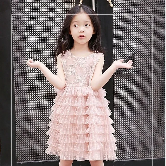 

Girls Summer Dress 2021 New Children's Sleeveless Vest Dress Baby Princess Dress Mesh Cake Dress