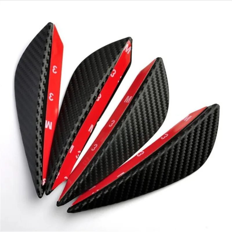 4 шт./компл. наклейка на передний бампер автомобиля из углеродного волокна для Skoda