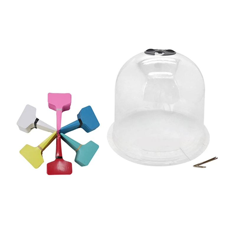 

6 Packs Plant Bell Protector Cover with 100 Pcs Plant Labels Mini Greenhouse for Frost Freeze Cold Plant Protection