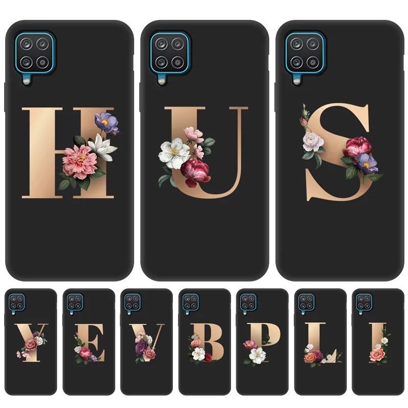 

Soft Silicon Case For Samsung A12 Case A 12 Initial Letter Back Cover For Samsung Galaxy A51 A71 A21S A50 A70 A20 A30 A40 Fundas