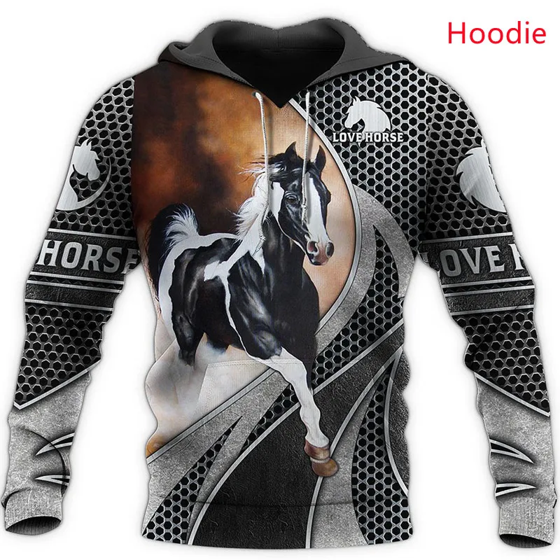

New style men's top Love Horse 3D overall printing fashion and comfortable zipper hoodie unisex casual sweatshirt/hoodie S-5XL