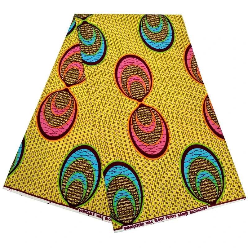 2021 африканская Оригинальная Ткань из натурального вощеного хлопка 6 ярдов ткань