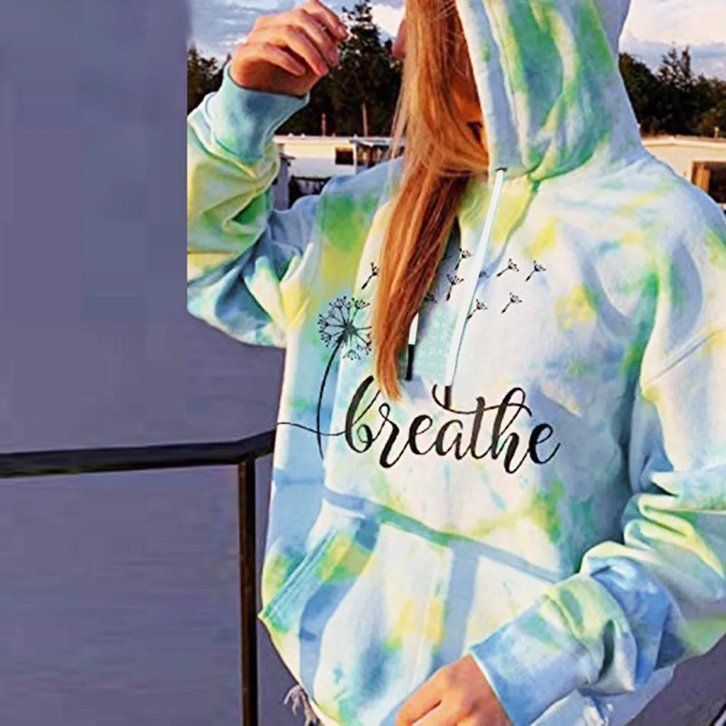 

Women Plus Size Tie Dye Hoodie Sweatshirts Loose Hooded Drawstring Pocket Warm Sweatshirts Women Fashion Casual Tops Pullovers