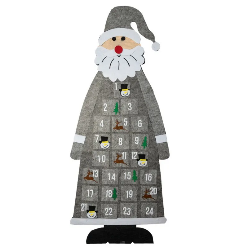 

Christmas Advent Calendar Santa Felt Advent Calendar With Pockets Wall Hanging Xmas Countdown Calendar Christmas Home Decor