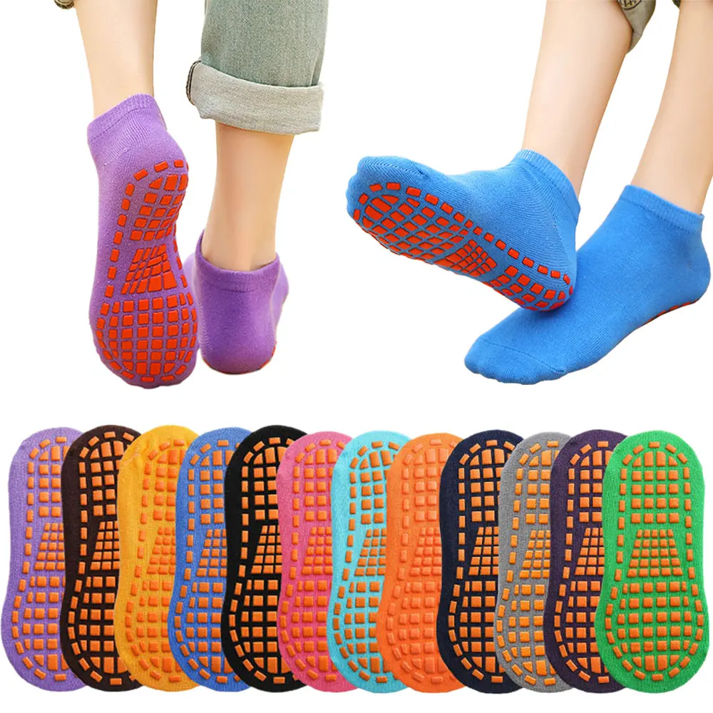 

5 Pairs Pack Trampoline Socks For Adult & Child Home Sport Socks Cotton Anti-Slip Breathable Floor Socks Yoga Socks Foot Massage