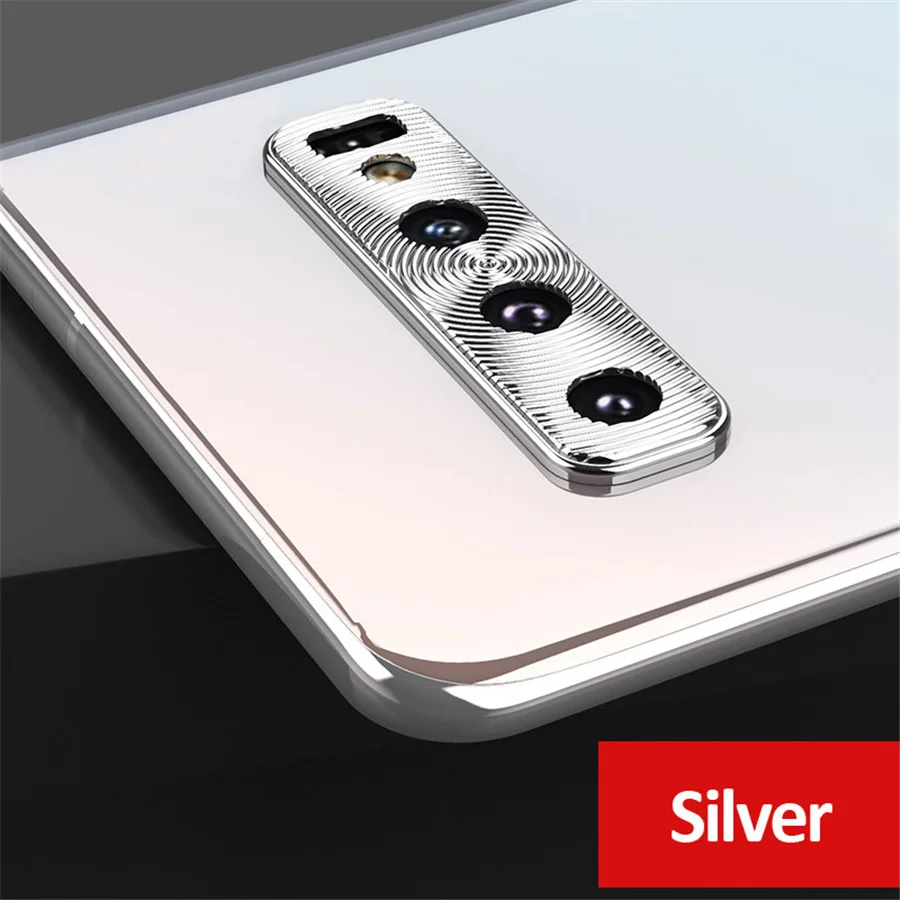 Защитная крышка для камеры samsung Galaxy Note 10 Plus A50 A30, чехол для samsung Galaxy S10 Plus, защитное металлическое кольцо для камеры - Цвет: Silver Metal Ring