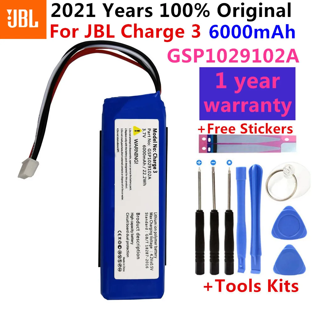 Bater&iacute;a recargable para JBL Charge 3, Original, 3,7 V, 6000mAh, GSP102910A, CS-JML330SL-0