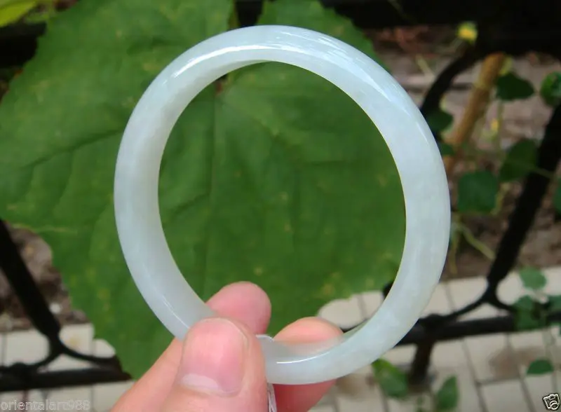 100% Натуральный Необработанный ледяной жадеит изумруд нефрит браслет 59 мм 25 класс