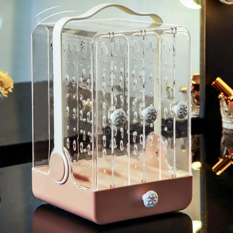 

Dustproof Acrylic Earrings Display Stand Shelf Portable Jewelry Storage Box Drawers Rack Holder Transparent Display Box