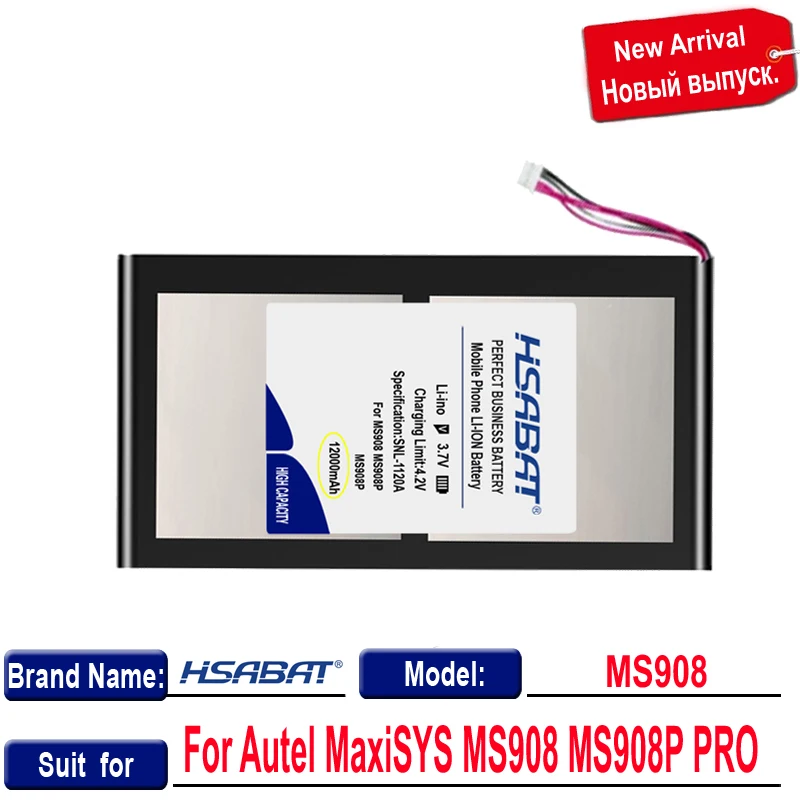 Аккумулятор HSABAT 0 цикл 12000 мА · ч MLP4795117 для Autel MaxiSYS MS908 MS908P PRO Высокое качество