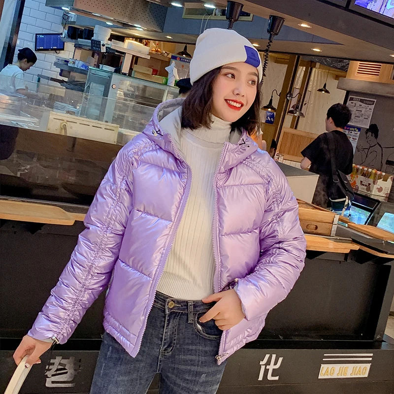 Новая зимняя Глянцевая парка женское водонепроницаемое пальто куртка с