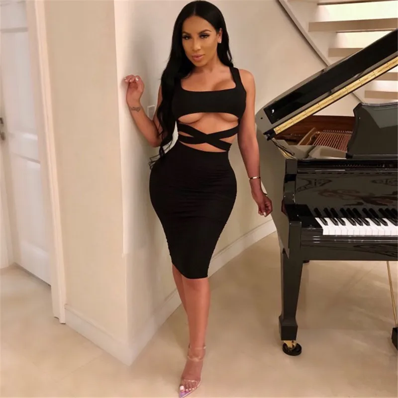 Сексуальный Ночной комплект из двух предметов Клубные наряды черного и белого