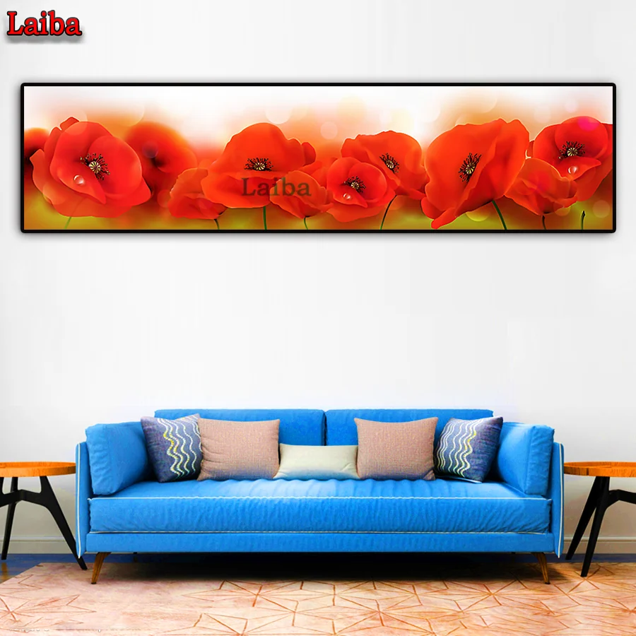 

large Diamond Painting Poppies flower Diamond embroidery 5d CrossStitch diy full square diamond mosaic rhinestone pictures Decor