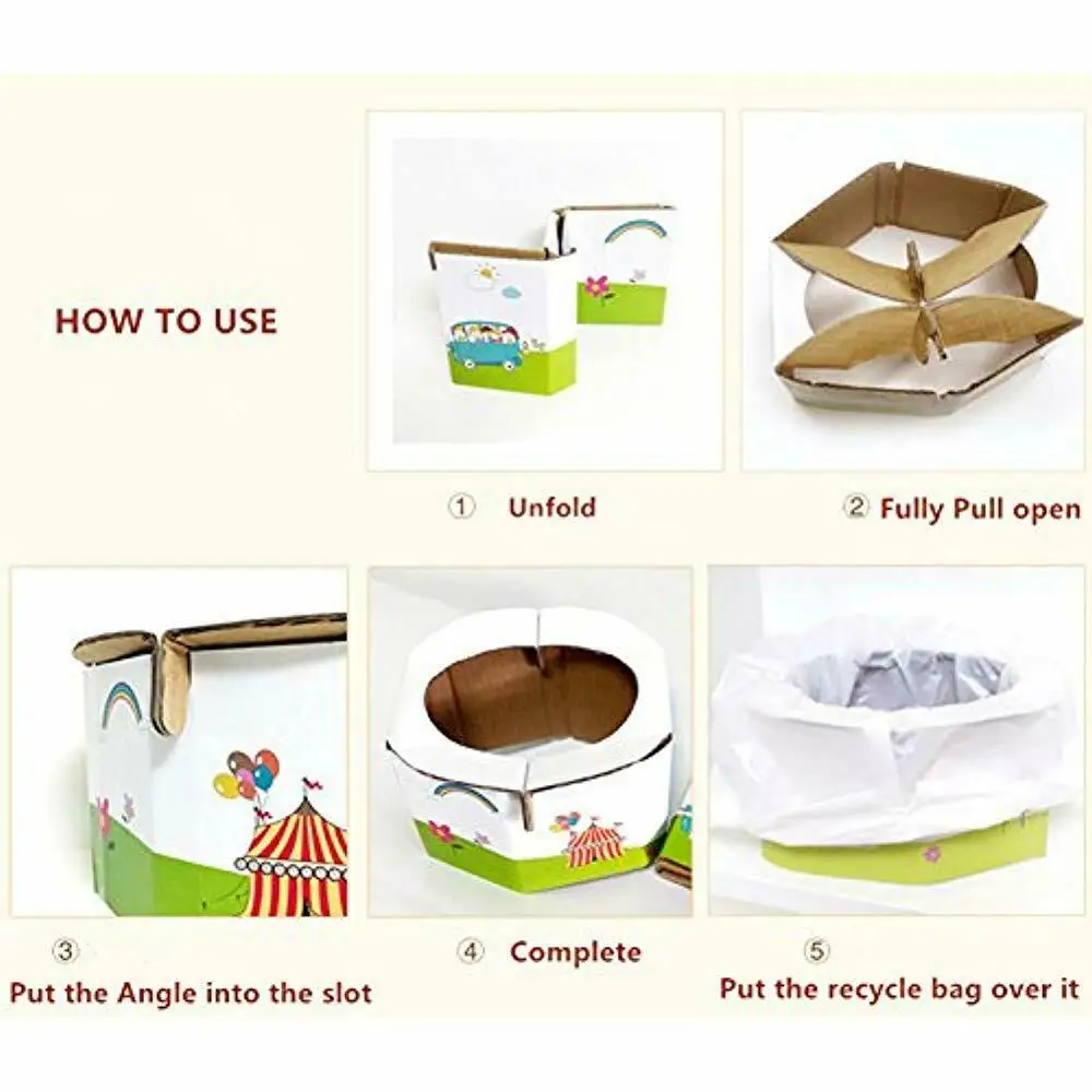 Детский горшок аварийный складной писсуар бумажный туалет портативное сиденье