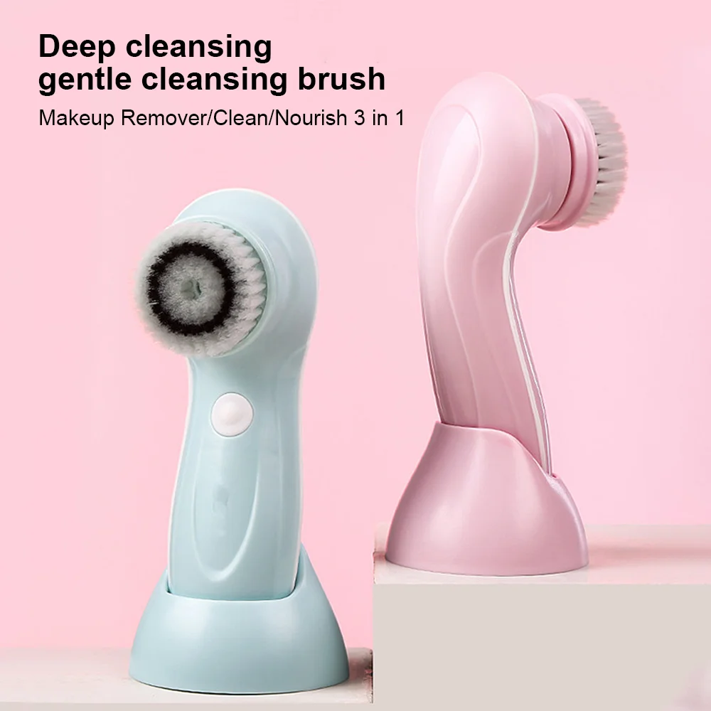 

SALE Electric Facial Cleansing Brush 3 IN 1 Multifunctional Face Cleanser Face Spa Facial Washing Cleaning Brush Face Wash