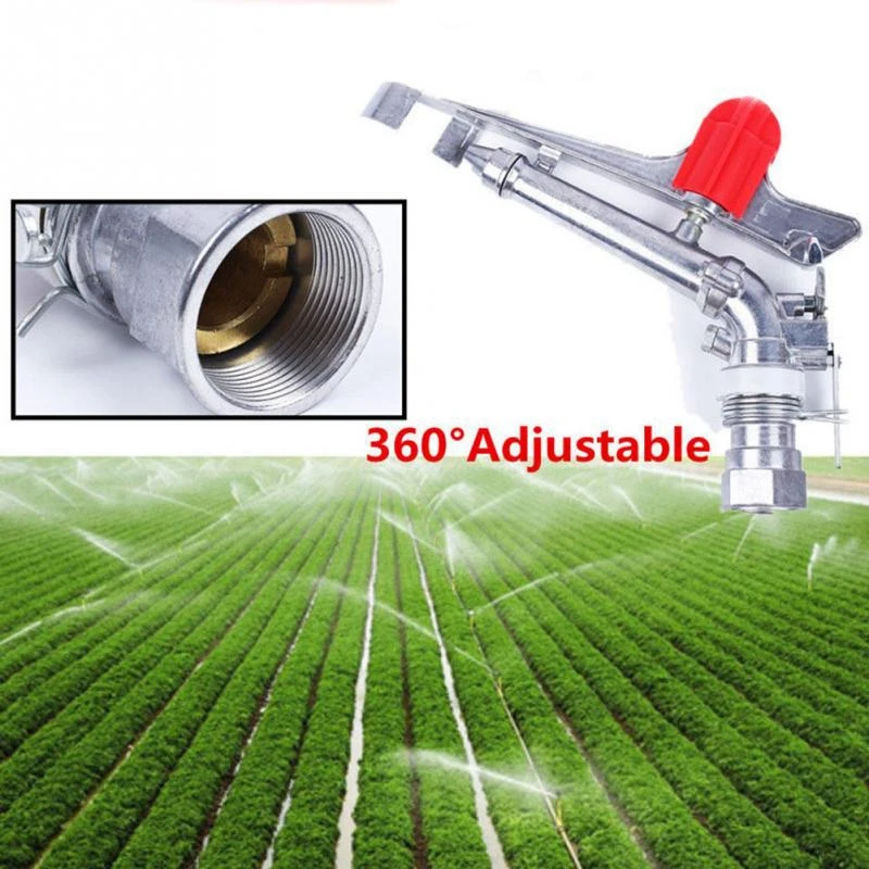 

New 1.5 Inch Garden Impact Water 360 Degree Adjustable Sprinkler Durable Zinc Alloy