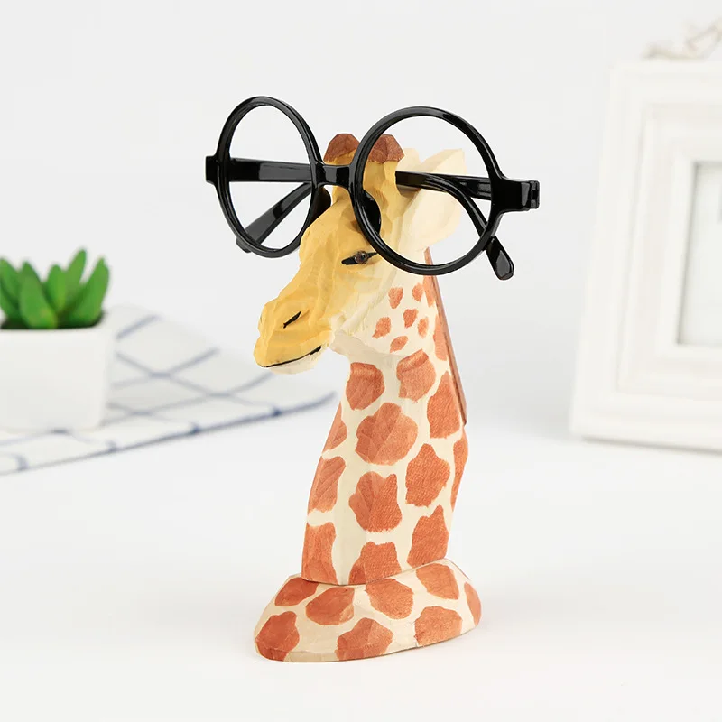 

Solid Wood Creative Fashion Glasses Frame Display Shelf Animal Solid Wood Jewelry Retro Gift Ornaments Christmas Decorations