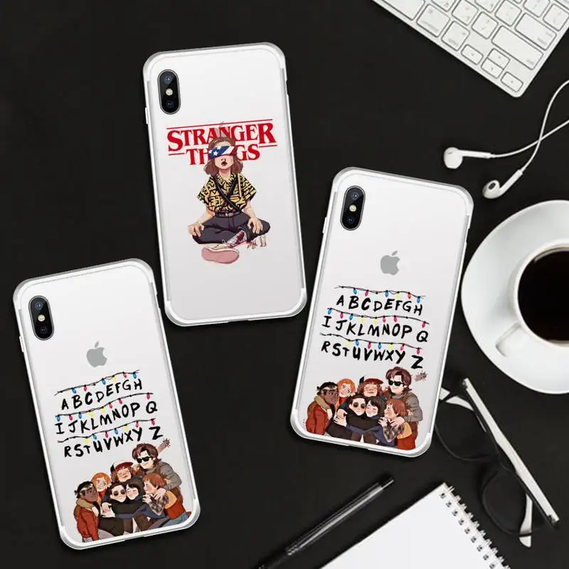 

Stranger Things Christmas Lights Phone Case Transparent for iPhone 6 7 8 11 12 s mini pro X XS XR MAX Plus cover funda shell