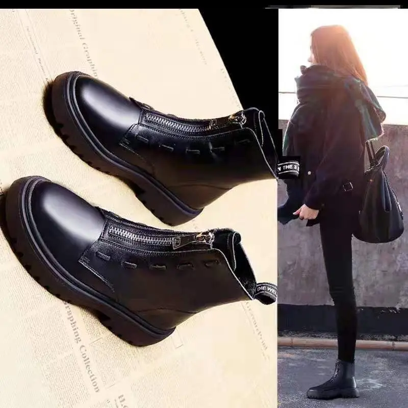 Женские ботинки зимняя женская обувь с бархатным утеплителем модные женские