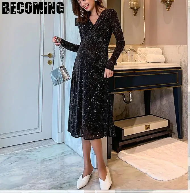 Большое платье для беременных вечерние ринки осеннее женское грудного