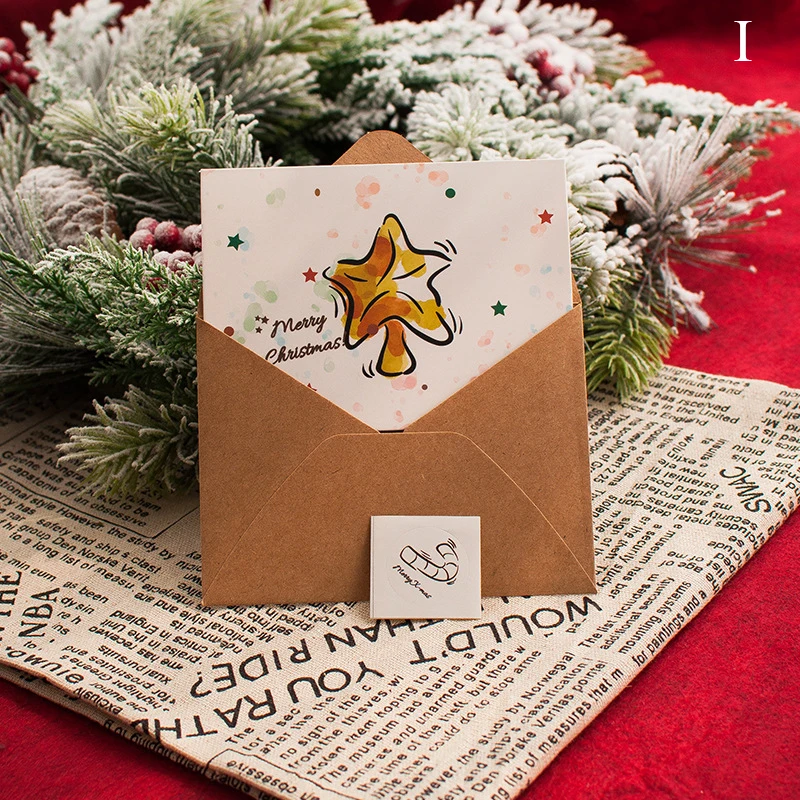 

Retro Christmas Greeting Card Blessing Business Confession Gift Eve Holiday Simplicity Small Fresh Cards New Year 2021