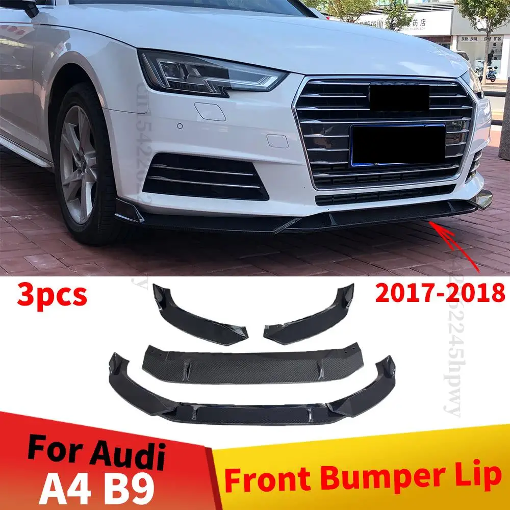 

Front Bumper Lip Lower Chin High Quality Modified Splitter Body Kit Diffuser Spoiler Deflector For Audi A4 B9 2017 2018