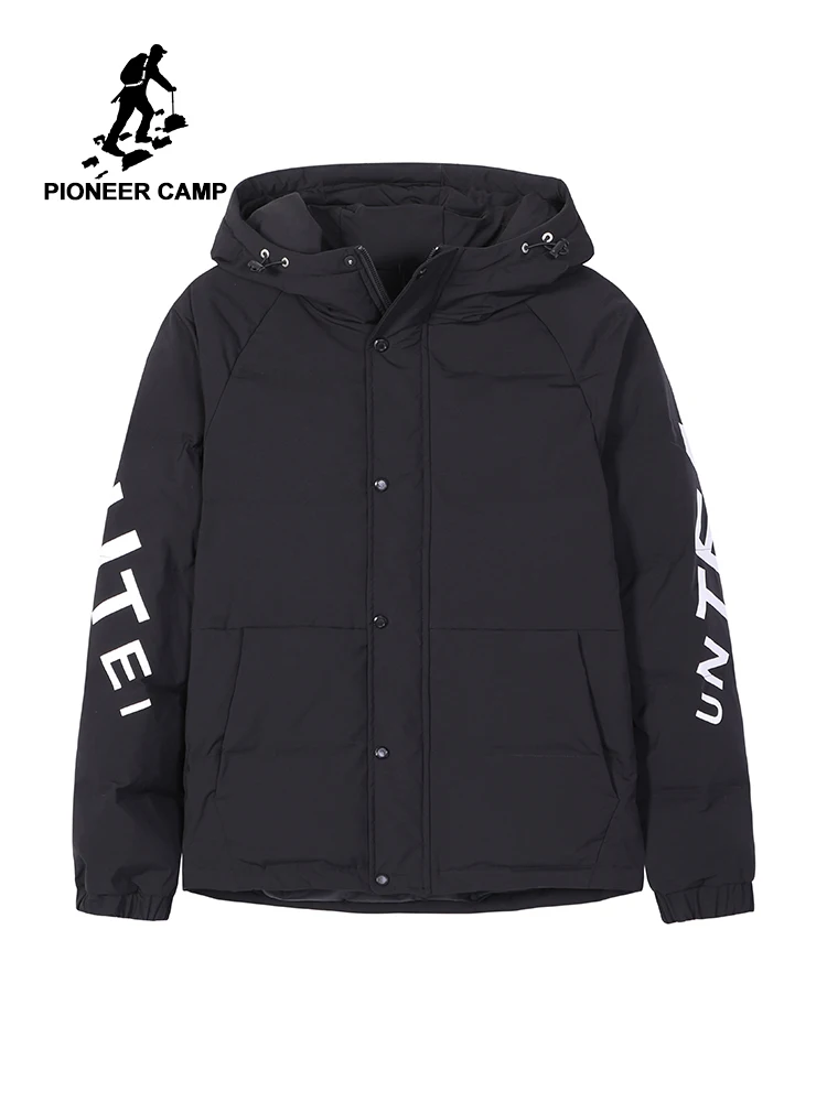Pioneer Camp Зимняя парка куртка с капюшоном ветровка зимняя теплая молния Повседневная белая мужская Анорак пальто AMF908171