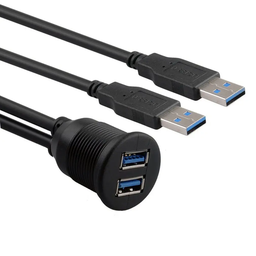 

Car Dashboard Flush Mount USB Dock Adapter Dashboard Panel 3.0 Port Male to Female Cable Extension Cable for Motorcycle Boat