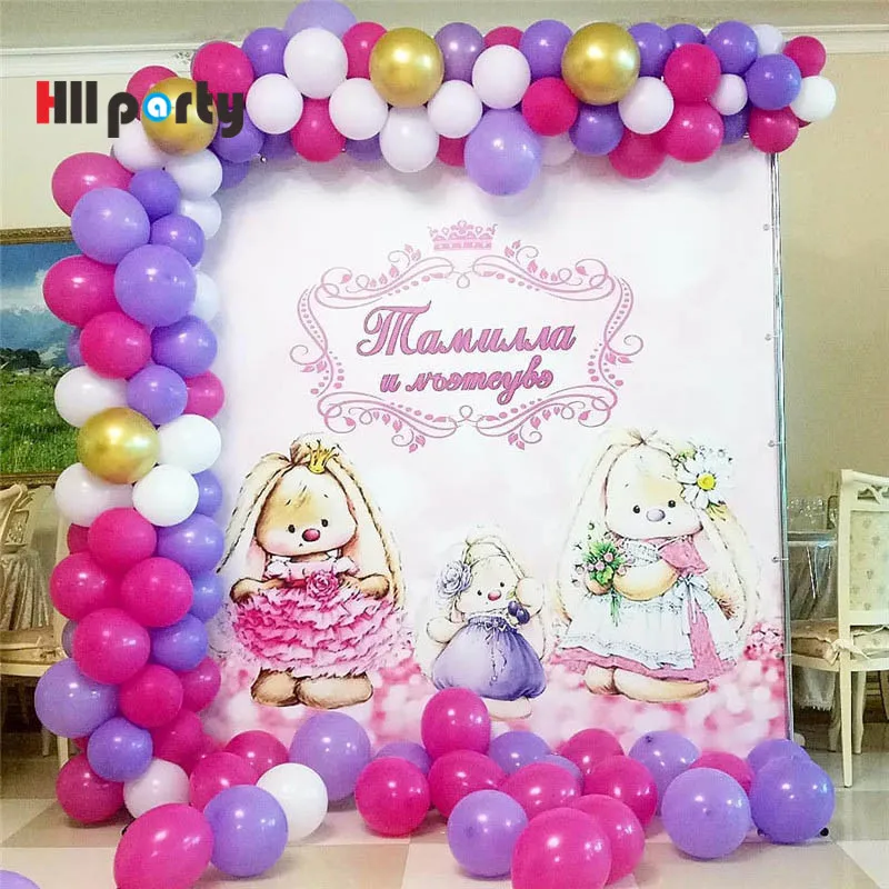 100 шт./компл. белая ярко розовая гирлянда с воздушными шарами для дней рождения