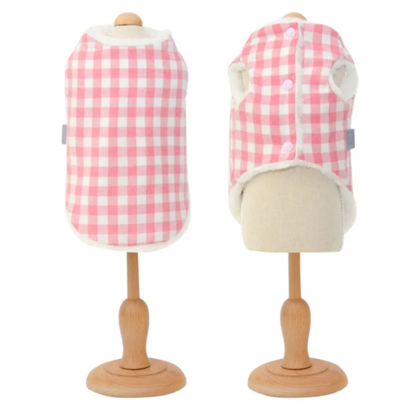 

Plaid Warm Pet Coat Dog Winter Jacket Thick Plush Lining Cold Weather Vest For Dogs Cat Kitten Puppy Costume Apparel Clothes