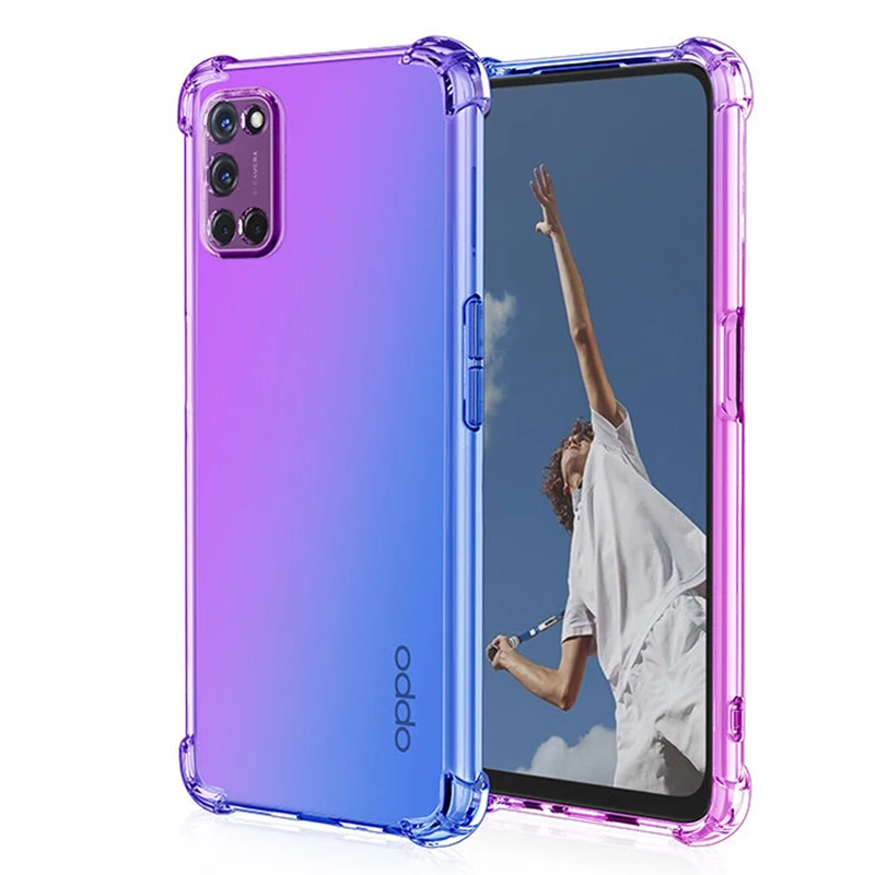 gradient soft tpu cover phone case for oppo a8 a9 a12 a15 a32 a54 a74 a94 oppo f17 f17 pro f19 pro f19 pro plus funda free global shipping