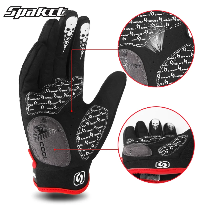 Spakct Sports Long Finger Cycling Gloves For Men Women Guantes Ciclismo Gel Riding MTB Bicycle Bike | Спорт и развлечения