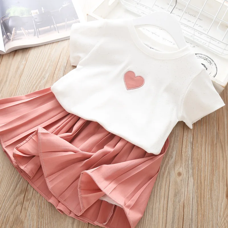 Новинка летняя детская одежда комплект одежды для девочек милый топ с коротким