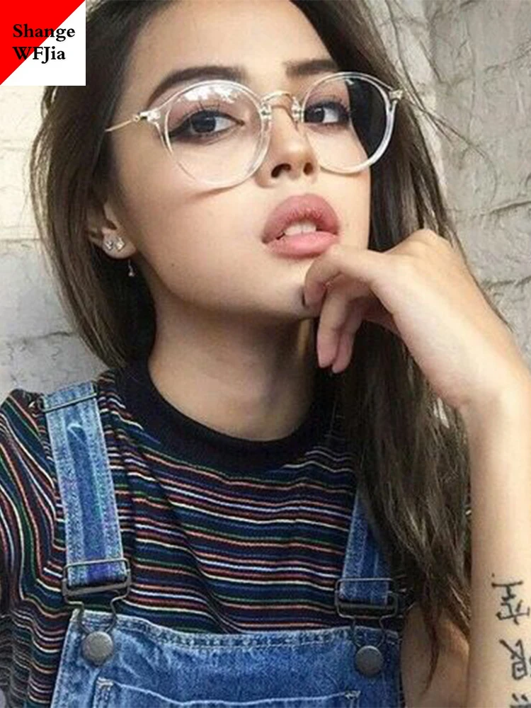 Goggle прозрачная Ретро Женская оправа для очков модная мужская круглая оптическая