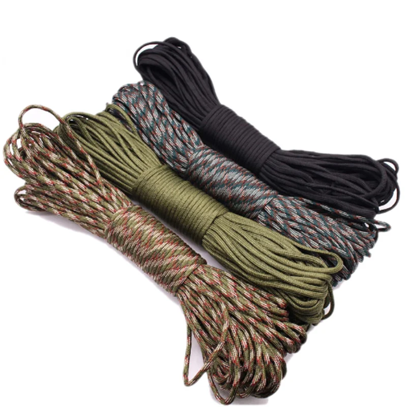 

31m Paracord 550 Parachute Cord 100ft 4mm Paracord Rope Bundles Lanyard Rope Paracord Black Camping Equipment Survival Kit