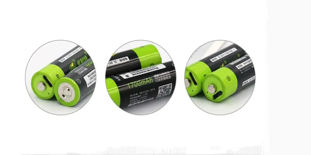 ZNTER 1 5 в AA 1700 мАч перезаряжаемая литиевая батарея USB литий полимерная + кабель Micro