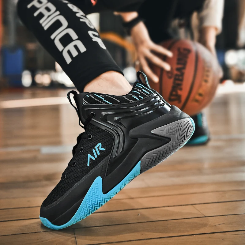 

Men Outdoor Sport Shoe Men Shoes PU Breathable Leather Basketball Sneakers 2021 New Designer Cushioning Basketball Shoes Size 45