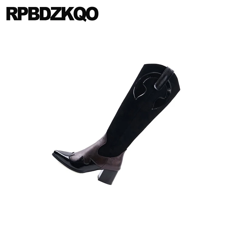 Мода Большой Размеры под змеиную кожу женские сапоги Сезон Зима 2021 из змеиной