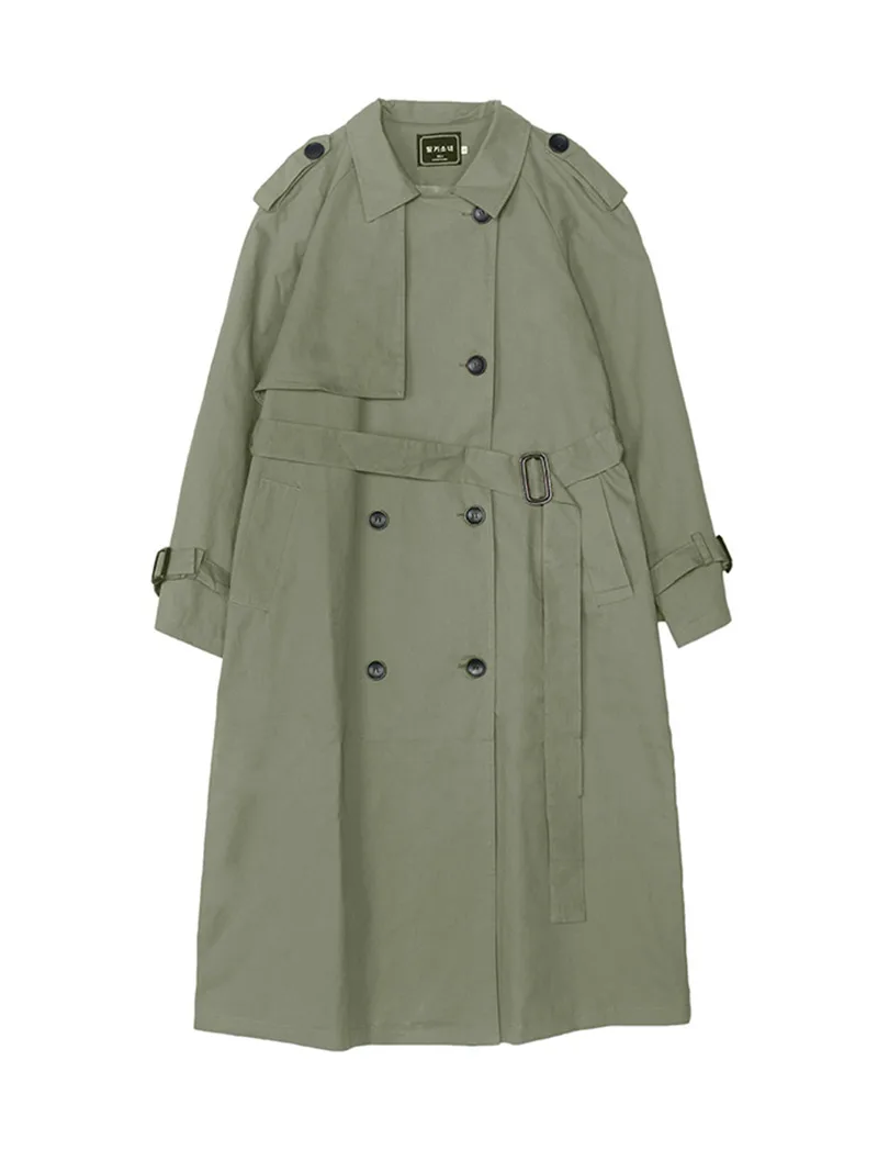 

Trench coat 2020 new Korean casual loose women's British style over the knee fashion temperament coat tide