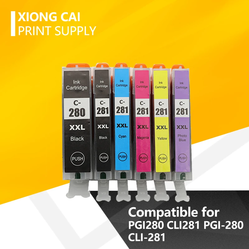 6 шт. картриджи для струйных принтеров Canon PIXMA TR7520 TR8520 TS6120 TS8120 TS9120 | Компьютеры и
