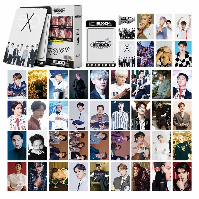 54Pcs/set Kpop EXO TREASURE GOT7 ATEEZ ITZY Twice Lomo Card Photocard HD Photo Print Album Photocard Collection For Fans Gifts