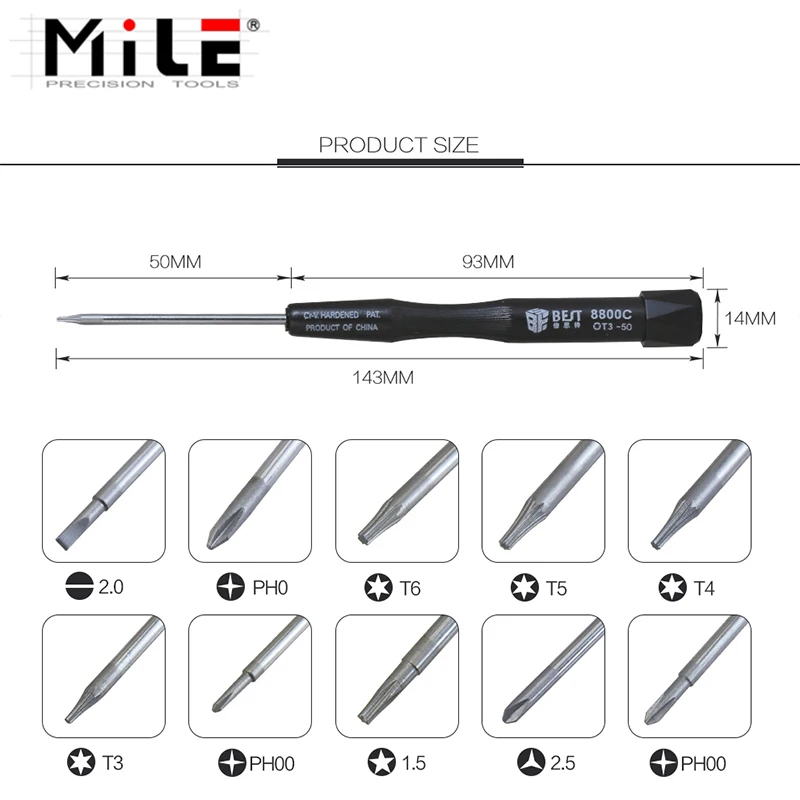 Отвертка MILE Precision P2 P5 1 5 Pentalobe Y 2 Tri Wing PH00 PH000 T3 T4 T5 T6 для Macbook Air Pro инструменты ремонта