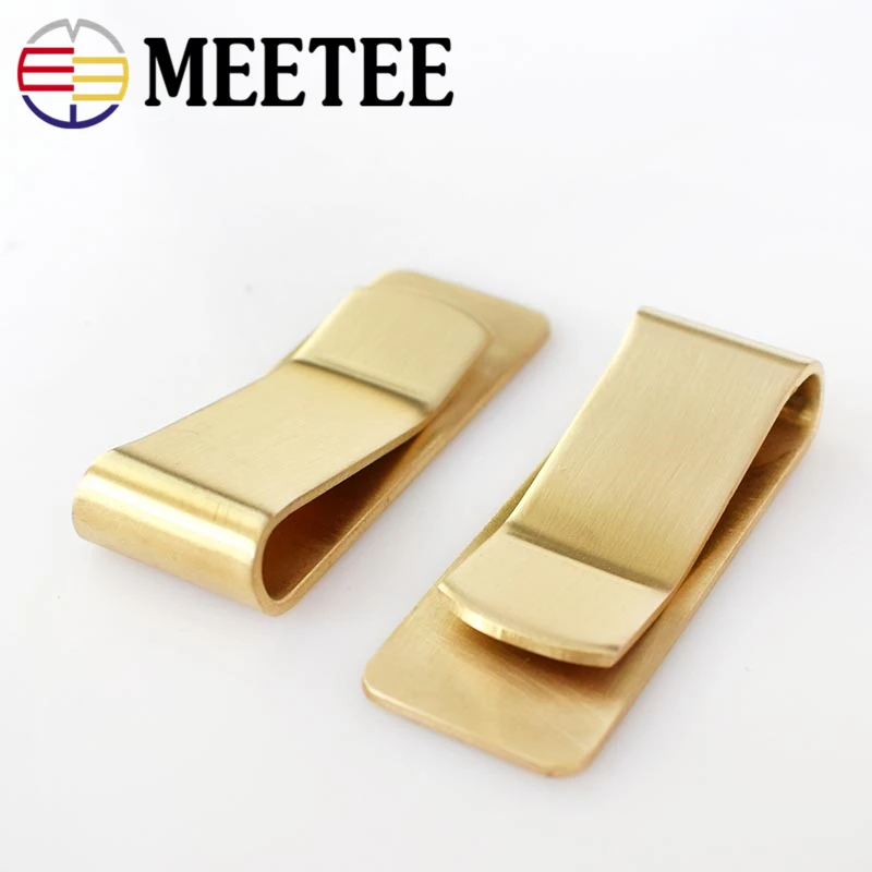 1 шт. Meetee 50*20 мм Ретро латунный толстый стиль зажим Пряжка бумажник для мужчин и