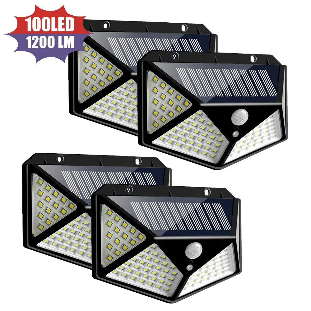 100led солнечная энергия настенный светильник двор все стороны люминесценция