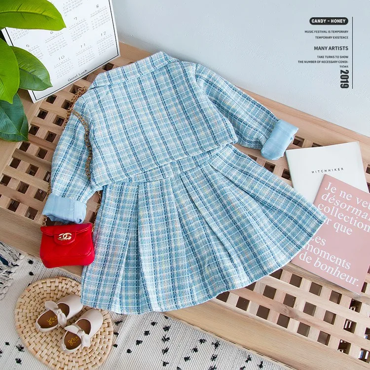 Коллекция 2019 года комплект зимней одежды для девочек клетчатый кардиган с