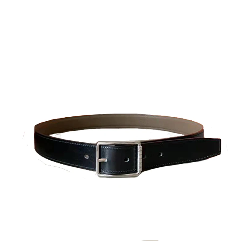 

Classical Buckle Belt Men Luxury Quality Togo Cow Skin Reversible Colors Solid Italian Style for Business Gentlemen Gift
