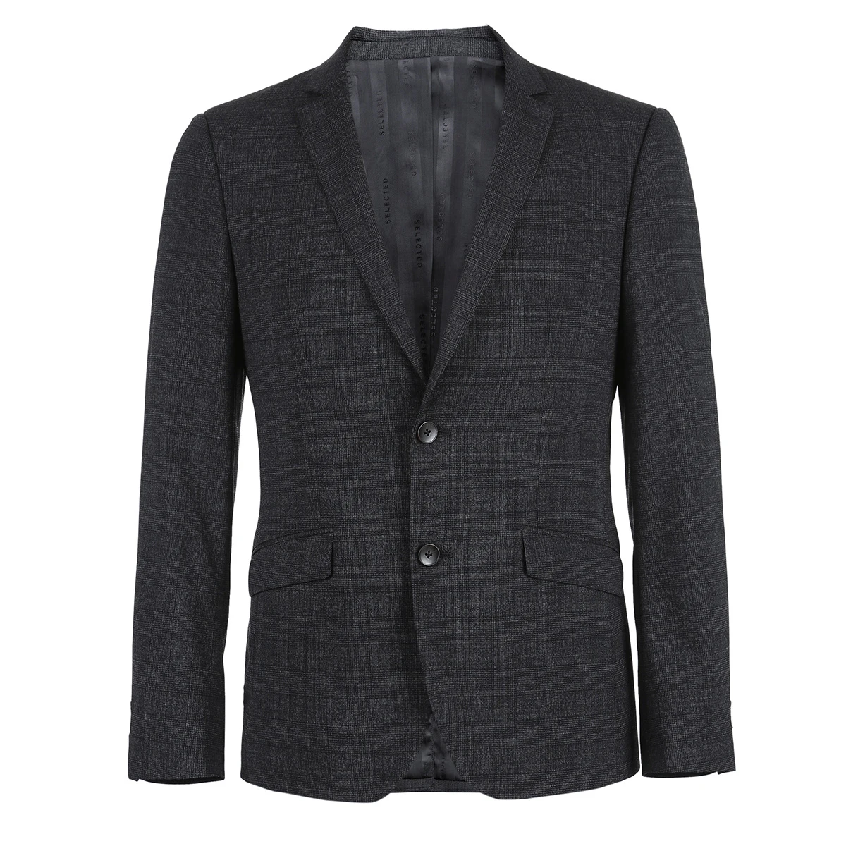 Выбранные мужские Slim Fit в клетку шерсть Бизнес костюм с блейзером пальто |