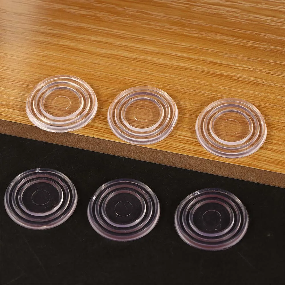 

10Pcs Round Shape Glass Table Non-slip Soft Grip Pad Transparent Silicon Soft Rubber Fixed Tempered Glass Furniture Accessories